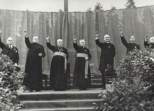 Priests Nazi salute